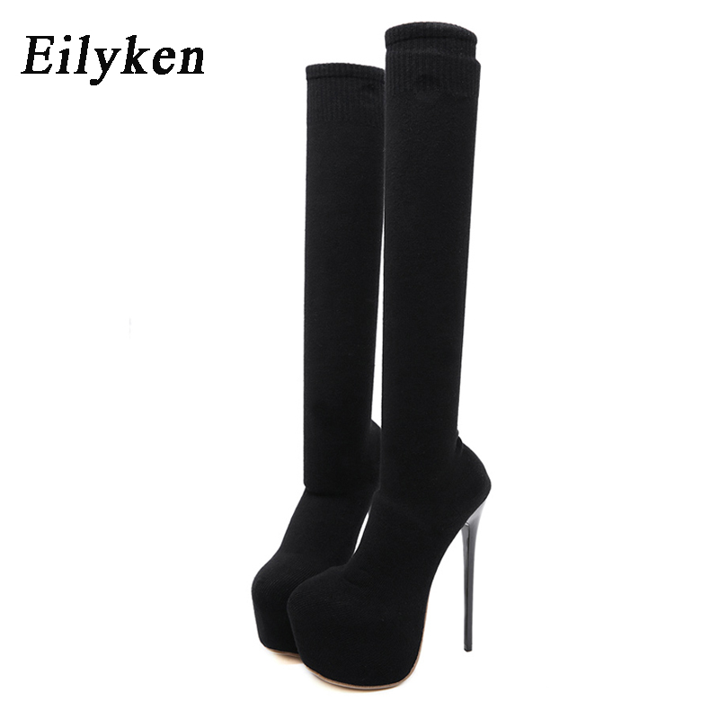Knee High Sock Women - Eilyken, tacones de plataforma de 17CM,